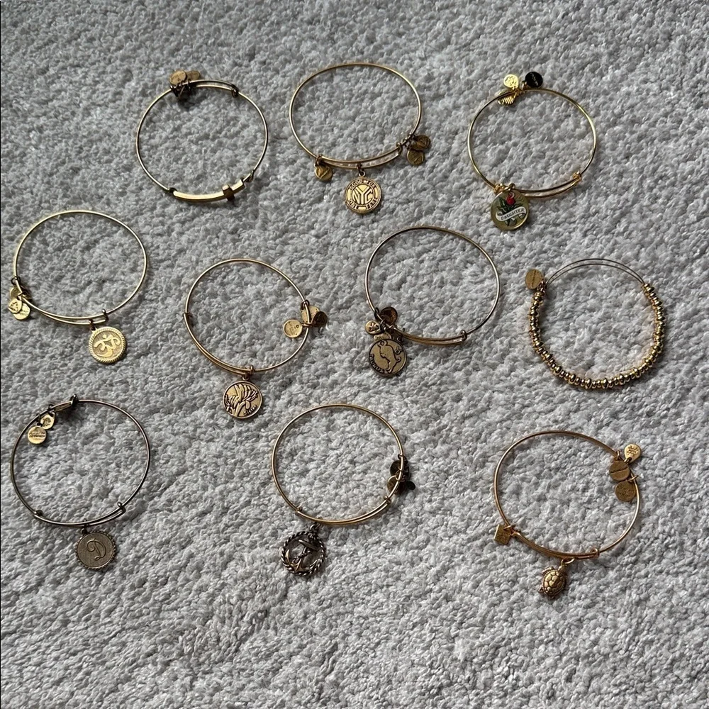Alex and Ani Gold Charm Bracelet Collection